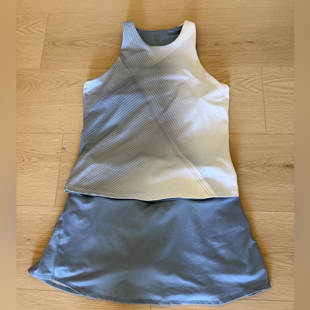 K-Swiss Blue Gray and White Athletic Apparel